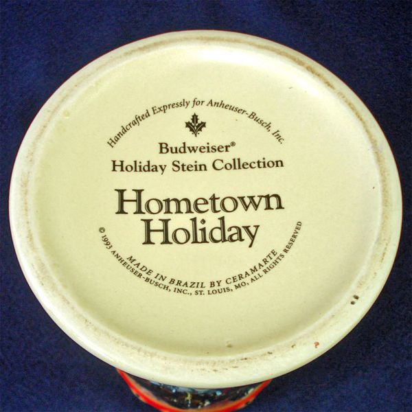 Budweiser 1993 Annual Christmas Stein Hometown Holiday Clearance #5