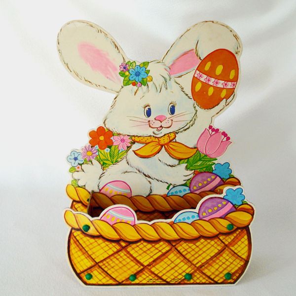 Diecut 1960s Easter Centerpiece, 2 Cardboard Baskets #6