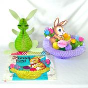 Beistle 1973 Tissue Honeycomb Easter Bunny Centerpiece