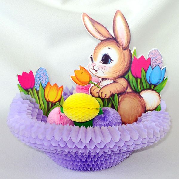 Beistle 1973 Tissue Honeycomb Easter Bunny Centerpiece #3