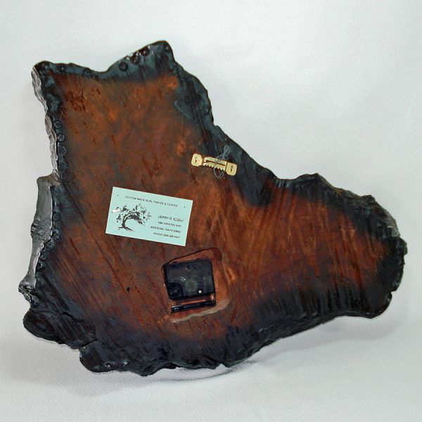 Redwood Burl Slab Wall Clock With Starfish #3