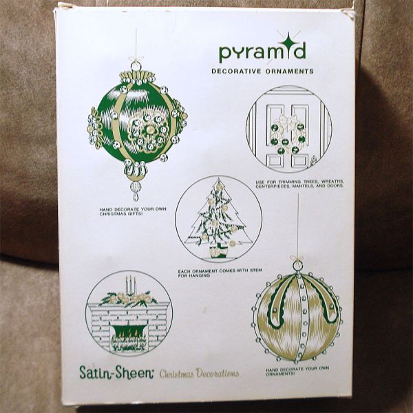 Box Pyramid Satin Sheen Large Blue Christmas Ornaments #3