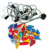 31 Tested C6 Ribbed Cone Christmas Light Bulbs Plus String