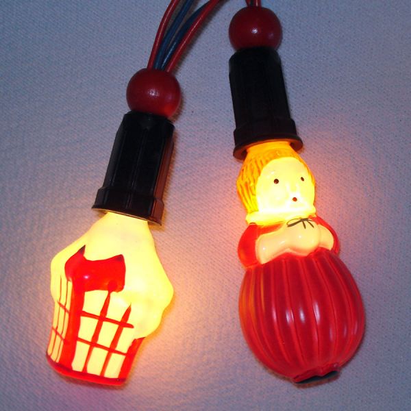 Lantern, Girl Working C7 Figural Christmas Light Bulbs #2