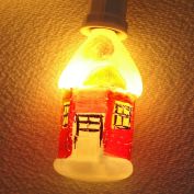 Cottage House Figural Milk Glass Christmas Light Bulb Working