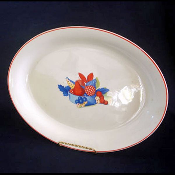 Universal Pottery Calico Fruit Oval Serving Platter