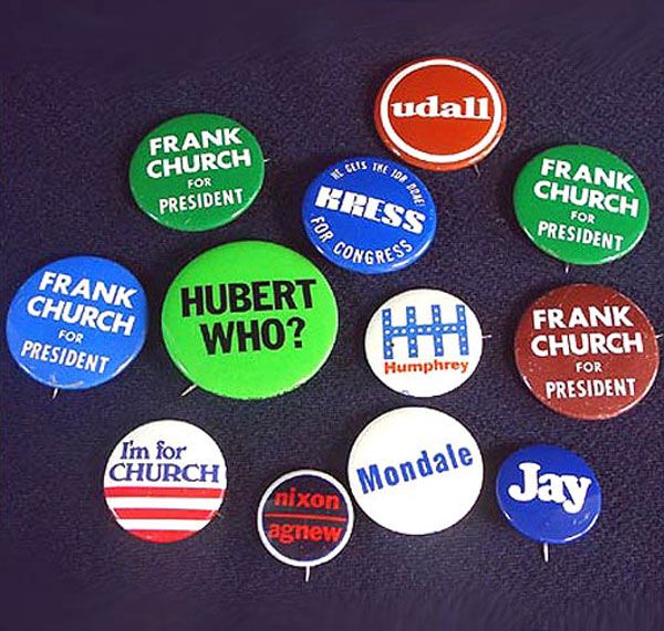 1976 Democratic Convention Autographed Hat Jimmy Carter Political Campaign Pins #6