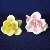 Pair Capodimonte Napoleon Porcelain Roses Clearance