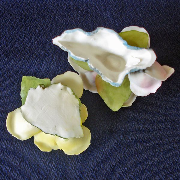 Pair Capodimonte Napoleon Porcelain Roses Clearance #4