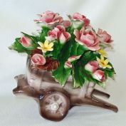 Capodimonte Italian Porcelain Flower Cart Figurine