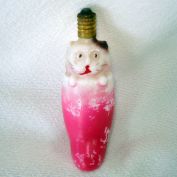 Cat in Stocking Figural Christmas Light Bulb Works Clearance