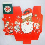 1950s Glittered Christmas Angels Santa Paper Candy Box Unused