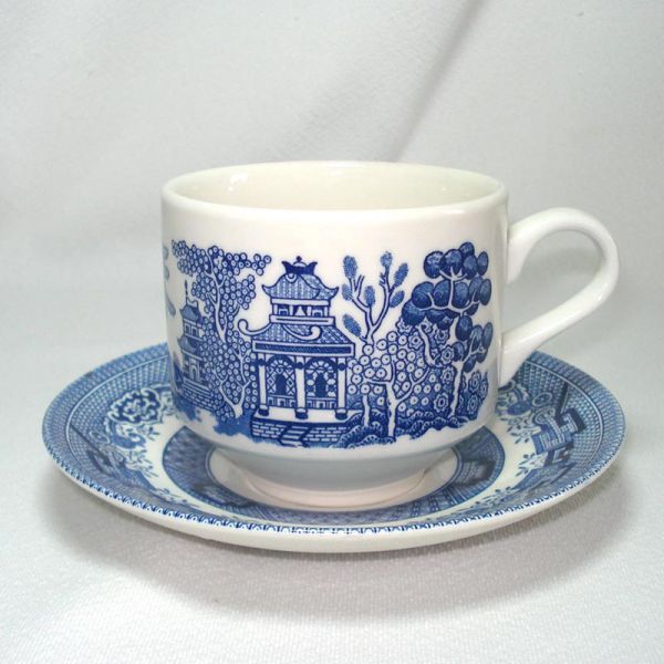 Churchill Blue Willow Cup and Saucer Set Clearance