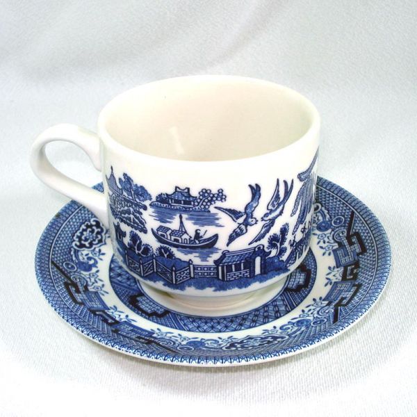 Churchill Blue Willow Cup and Saucer Set Clearance #2