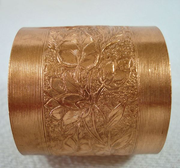 Coppercraft Guild Engraved Copper Napkin Rings Boxed Set #3