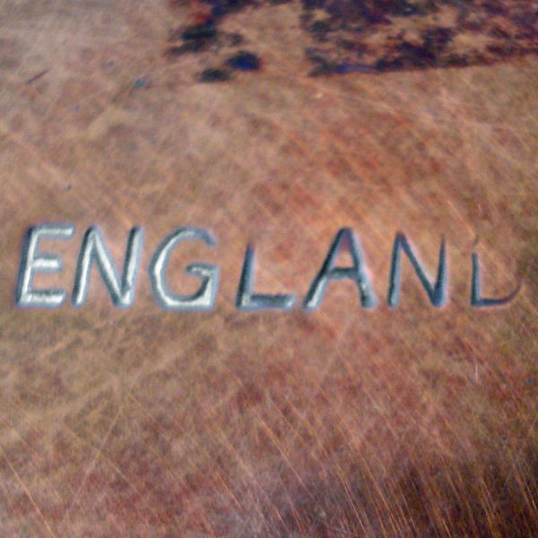 Antique English Copper and Transferware Ceramic Warming Plate #4