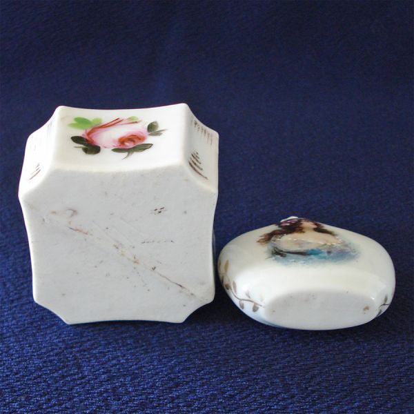 Two Antique French Porcelain Perfume Bottles Clearance #3