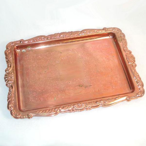 Copper and Glass Relish Serving Tray In Original Box Clearance #3