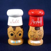 Retro Wooden Chefs Salt and Pepper Shakers