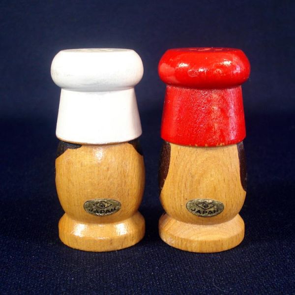 Retro Wooden Chefs Salt and Pepper Shakers #2