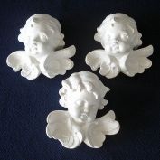 Chalkware Cherub Angel Plaques, Set of 3 Clearance