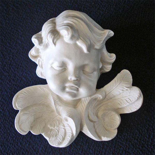 Chalkware Cherub Angel Plaques, Set of 3 Clearance #3