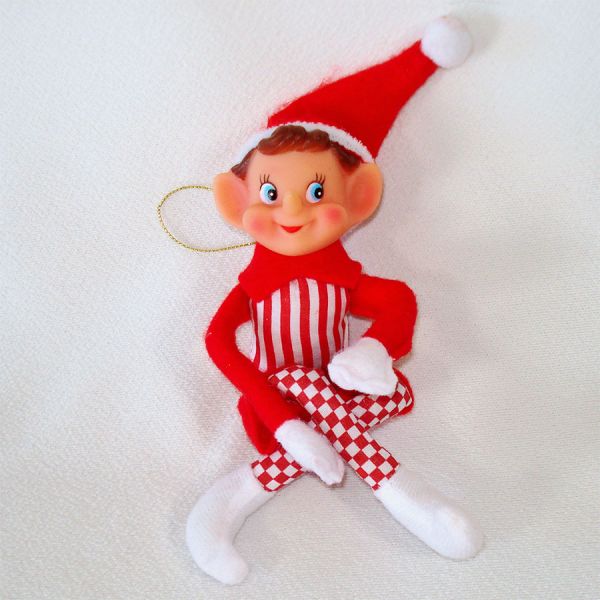 Chenille Christmas Ornaments With Pixie Elf, Santa #2