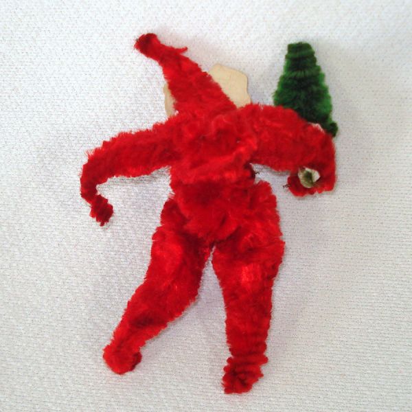 Chenille Christmas Ornaments With Pixie Elf, Santa #4