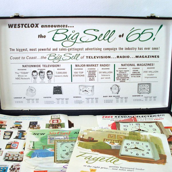 1965 Westclox Clock Salesman Sample Case With Advertising Clearance #3