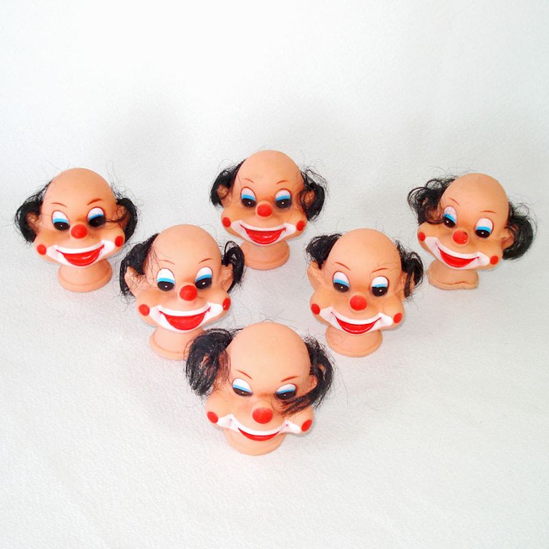 Copperton Lane: Vinyl Clown Doll Heads With Hair for Crafts, Soft Sculpture  Lot of 6, Dolls and Accessories, 15904