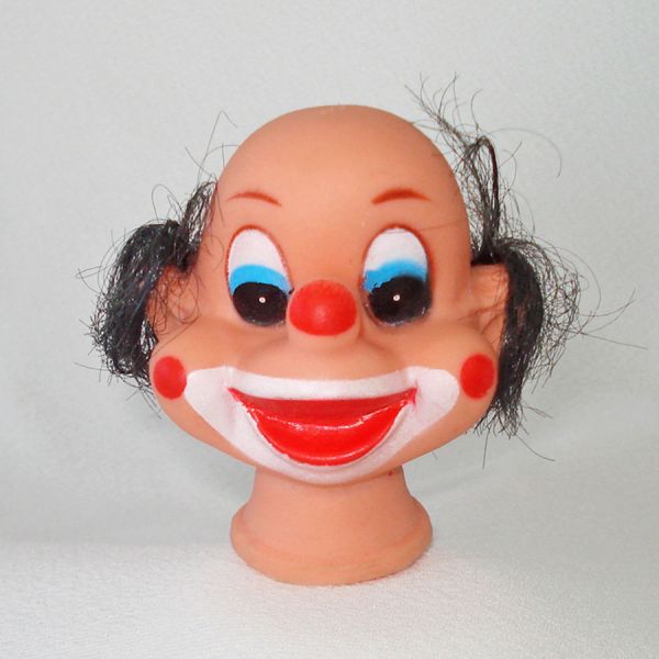 Vinyl Clown Doll Heads With Hair for Crafts, Soft Sculpture Lot of 6 #2