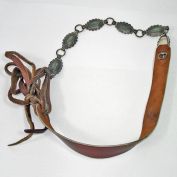 Leather Hat Band With Metal Concho Chain Clearance