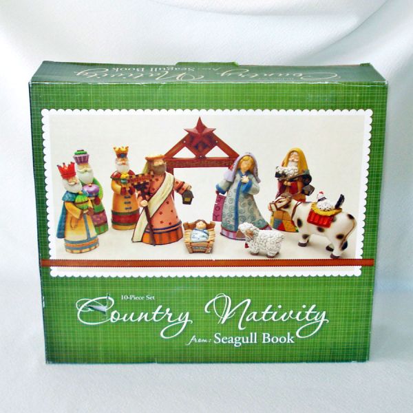 Country Nativity Christmas Figures Set Unused in Box