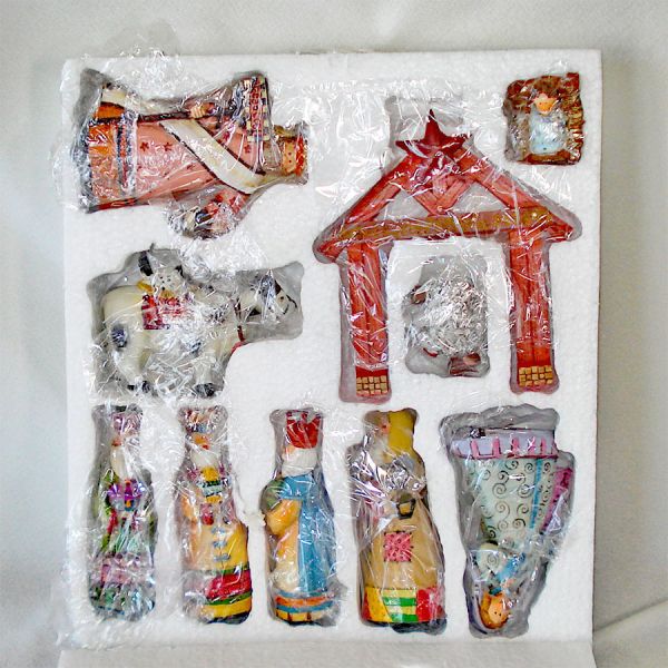 Country Nativity Christmas Figures Set Unused in Box #2