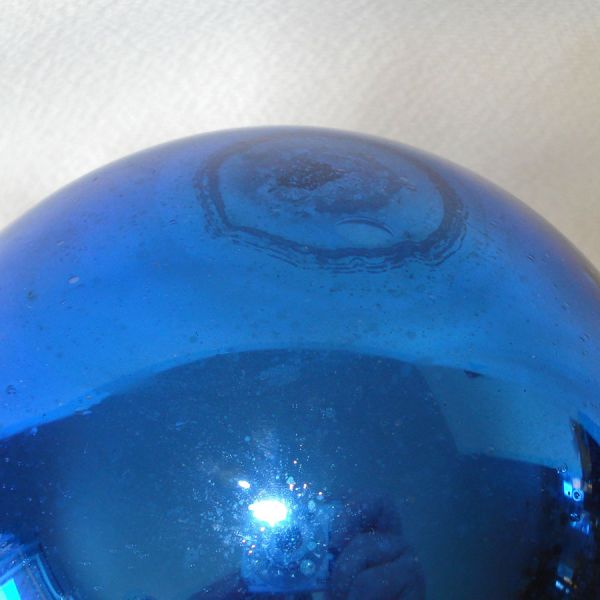 Antique Large Cobalt Blue German Glass Kugel Christmas Ornament #3