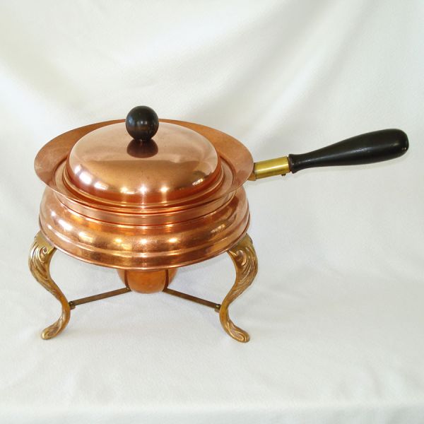 1930s Solid Copper Chafing Dish