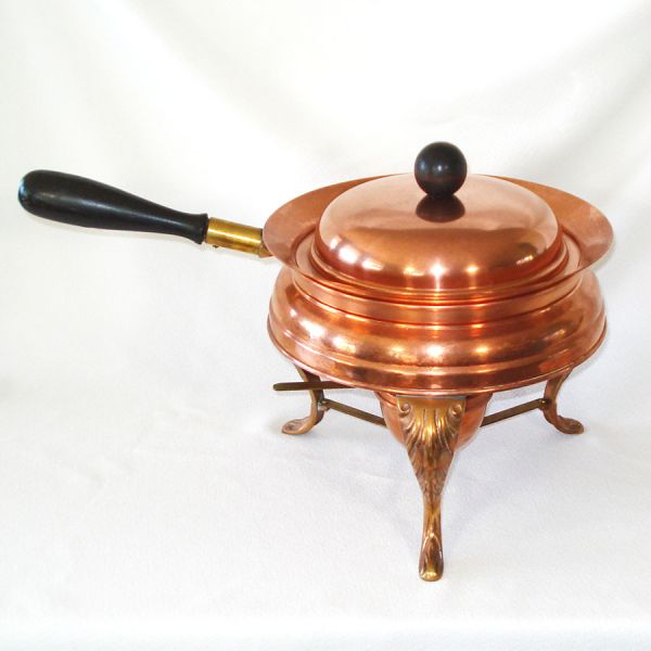 1930s Solid Copper Chafing Dish #2