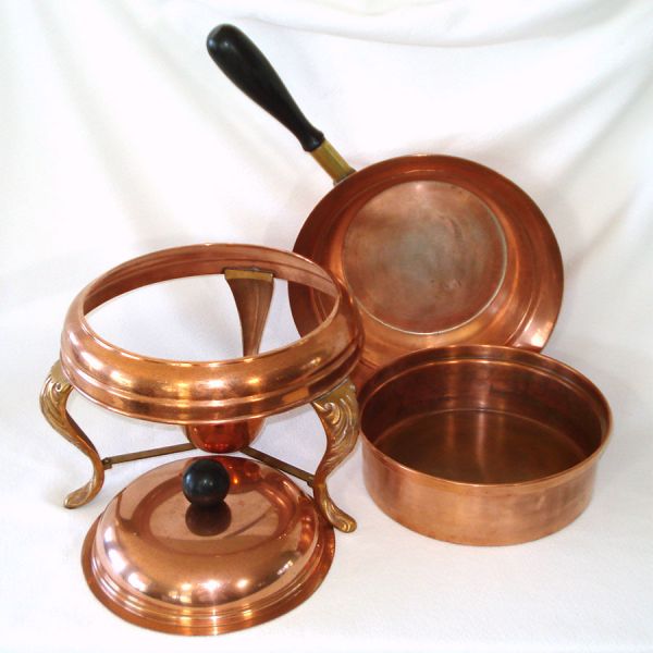 1930s Solid Copper Chafing Dish #3