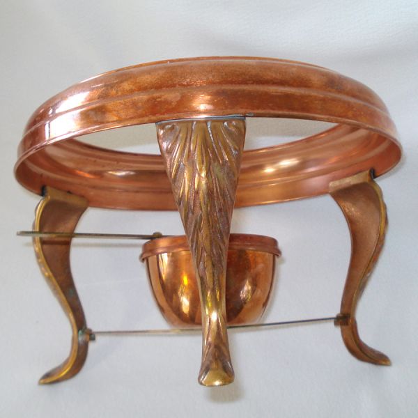 1930s Solid Copper Chafing Dish #5