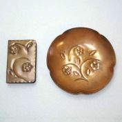 Copper Hand Wrought Ashtray Match Holder Smoking Set