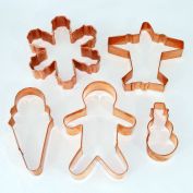Five Copper Cookie Cutters Airplane, Ice Cream Cone, More