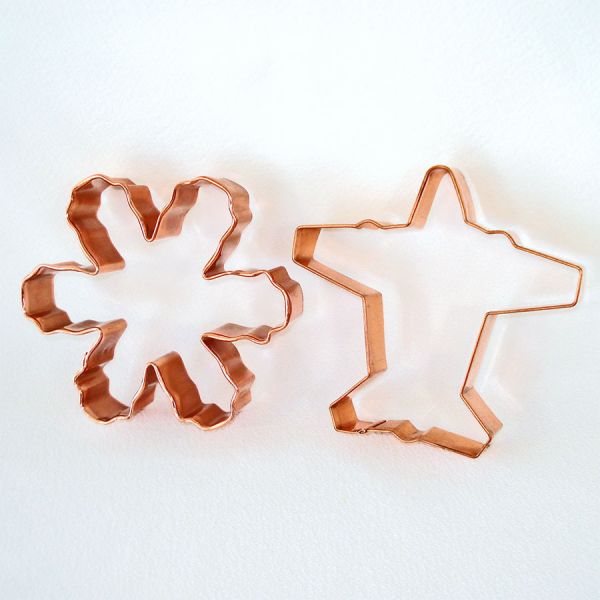 Five Copper Cookie Cutters Airplane, Ice Cream Cone, More #2