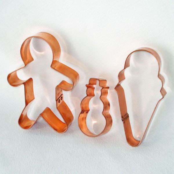 Five Copper Cookie Cutters Airplane, Ice Cream Cone, More #3