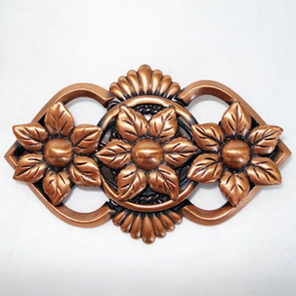 Pretty Copper Triple Flower Brooch Clearance