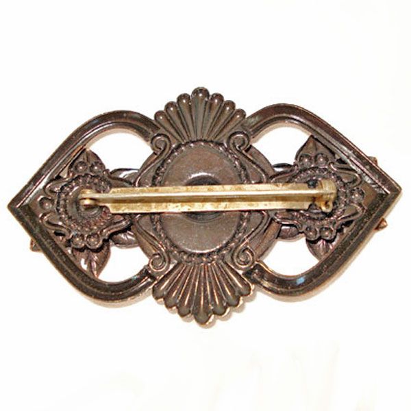 Pretty Copper Triple Flower Brooch #2