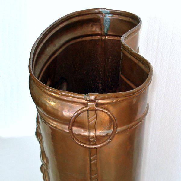 Solid Copper Umbrella Stand Embossed Grape Clusters Clearance #4