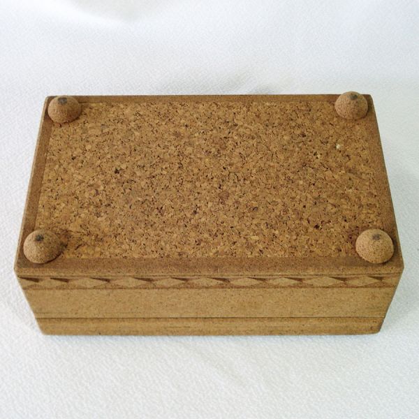 Carved Cork Jewelry or Keepsake Box Landscape Scenes #6