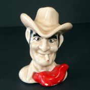 Smoking Cowboy 1950s Ceramic Single Salt Shaker