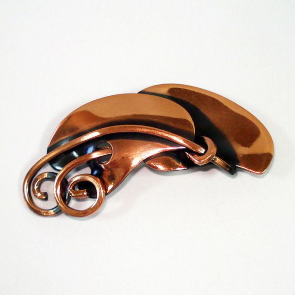 Rame' Modernist Copper Brooch Pin #1
