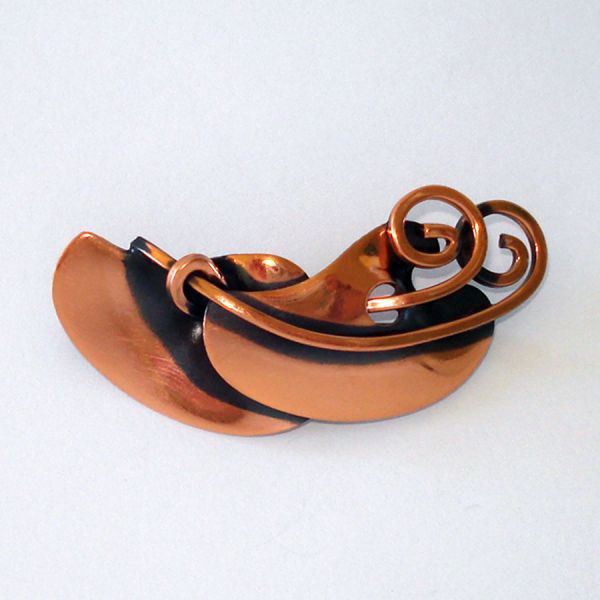 Rame' Modernist Copper Brooch Pin Clearance #2